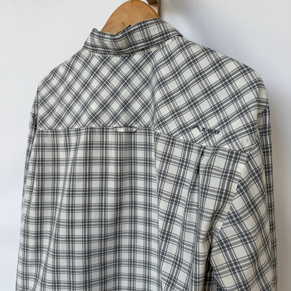 K-WAY Tech Men's Gray Plaid Long Sleeve Button-Up Shirt Size L Casual Collared - Picture 8 of 12
